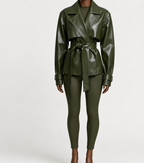 OLIVE LUXE TRENCH JACKET