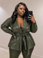 OLIVE LUXE TRENCH JACKET